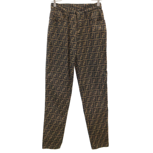 FENDI jeans Italian Zucca Pattern Pants Brown Size X0