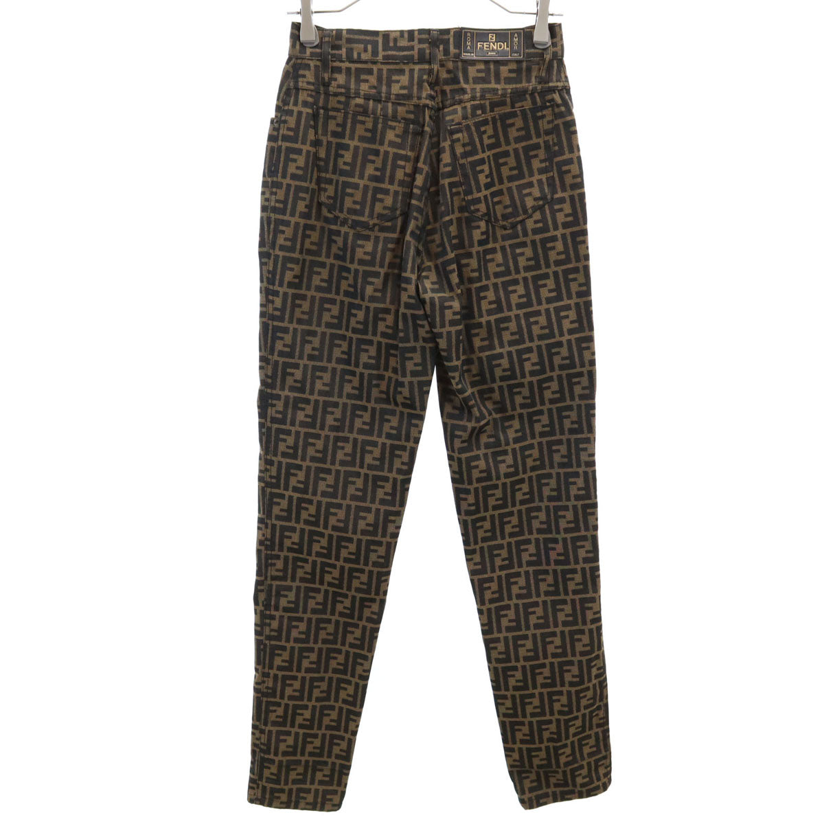 FENDI jeans Italian Zucca Pattern Pants Brown Size X0