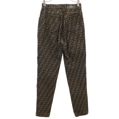 FENDI jeans Italian Zucca Pattern Pants Brown Size X0