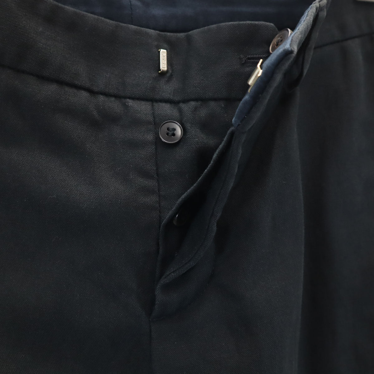 GUCCI Italian Linen Blend Riding Pants Black Size 44