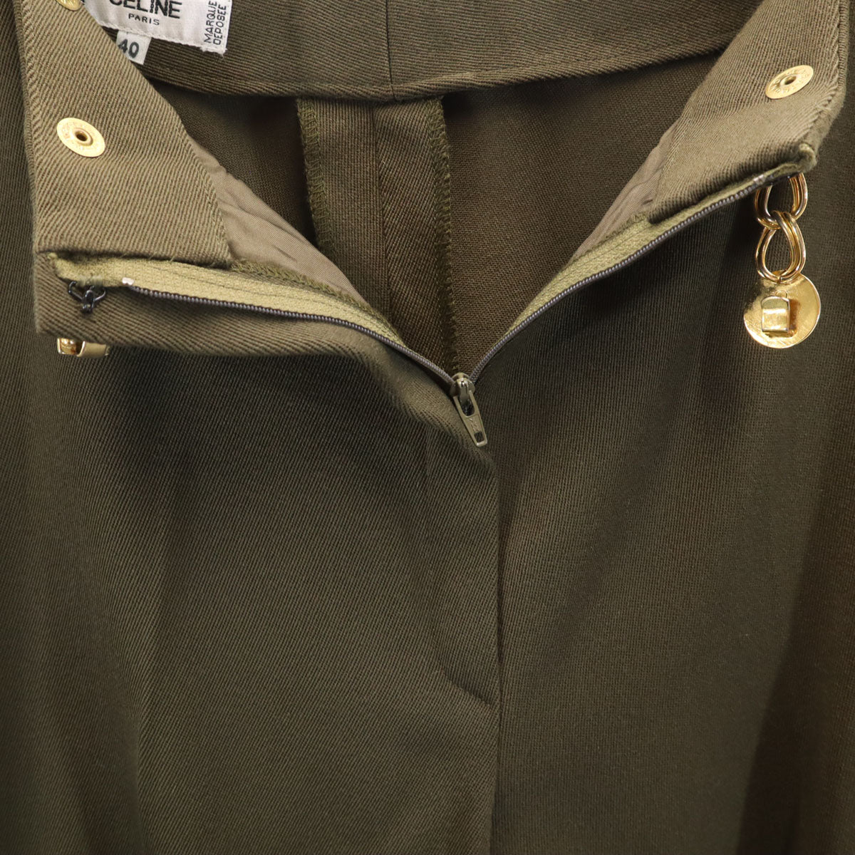 CELINE 90s Vintage JCC High Waist Pants Olive Size 40
