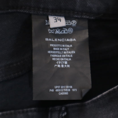 BALENCIAGA Italian Skinny Black Denim Jeans Size 34