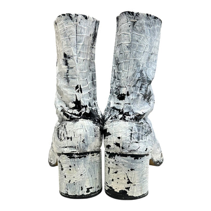 MAISON MARGIELA 21AW Tabi Croc Leather Boots Size EU 43