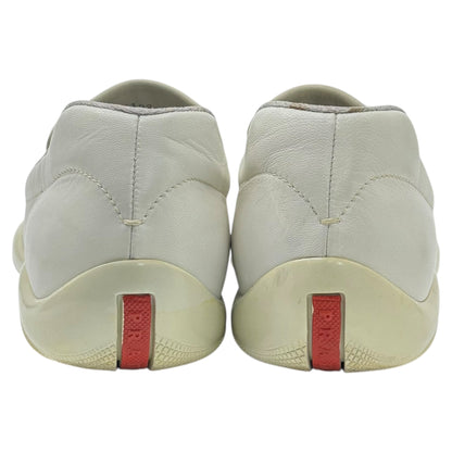 PRADA SPORT 00s America's Cup Leather Loafers White Sneakers Size 8