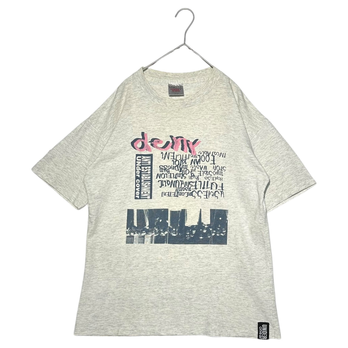 UNDERCOVER 90s Hand Printed Riot Police T-Shirt Gray Size L