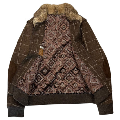 NUMBER (N)INE 02AW Rabbit Fur Trim Wool Jacket Size 3