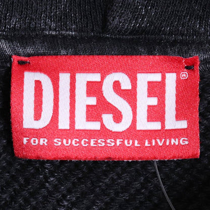 DIESEL 25AW Distressed Metal Oval D Hoodie Black Size M