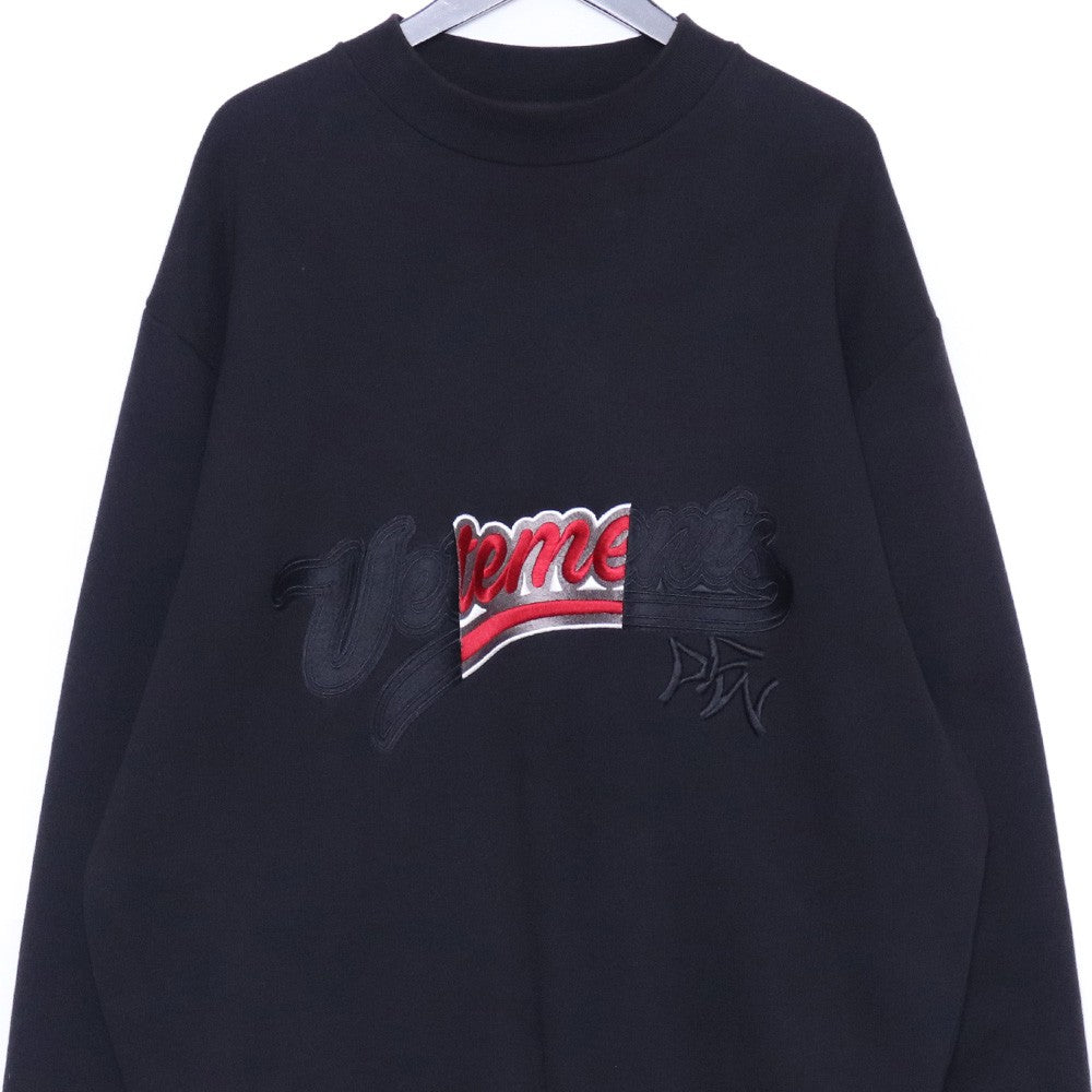 VETEMENTS 17AW Baseball Logo Sweatshirt Black Size XS