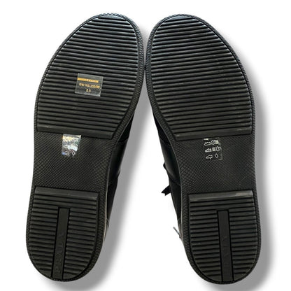 PRADA Nylon Leather Low-top Sneakers Black Size 5 1/2