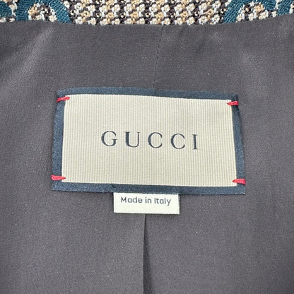 GUCCI Cruise 24/25 GG Logo Wool Bomber Jacket Size 36