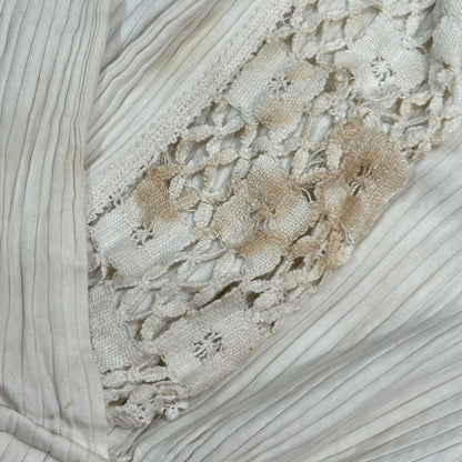 Euro antique 20s Shoulder Lace Dress White