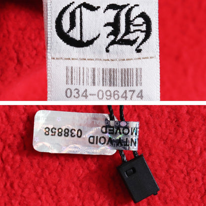 CHROME HEARTS Y NOT Cemetery Cross Sweatshirt Red Size L