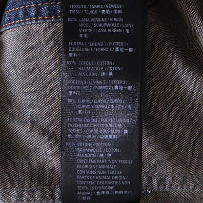 BALENCIAGA 2020 Navy Wool & Denim Blazer Jacket Size 46