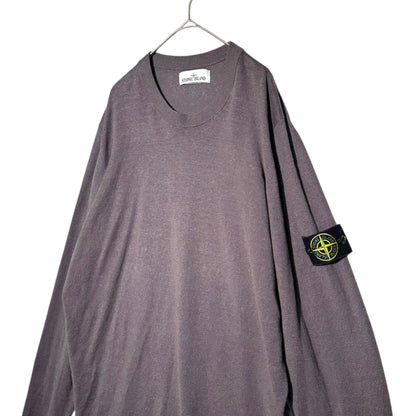 STONE ISLAND 19SS Linen Sleeve Line Crew Knit T-Shirt Size L