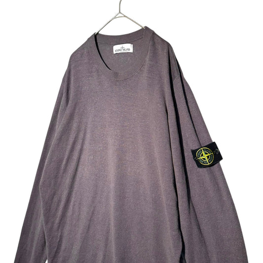 STONE ISLAND 19SS Linen Sleeve Line Crew Knit T-Shirt Size L