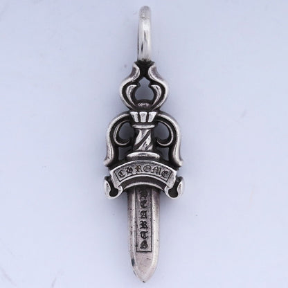 CHROME HEARTS Double Dagger Pendant Silver Size F