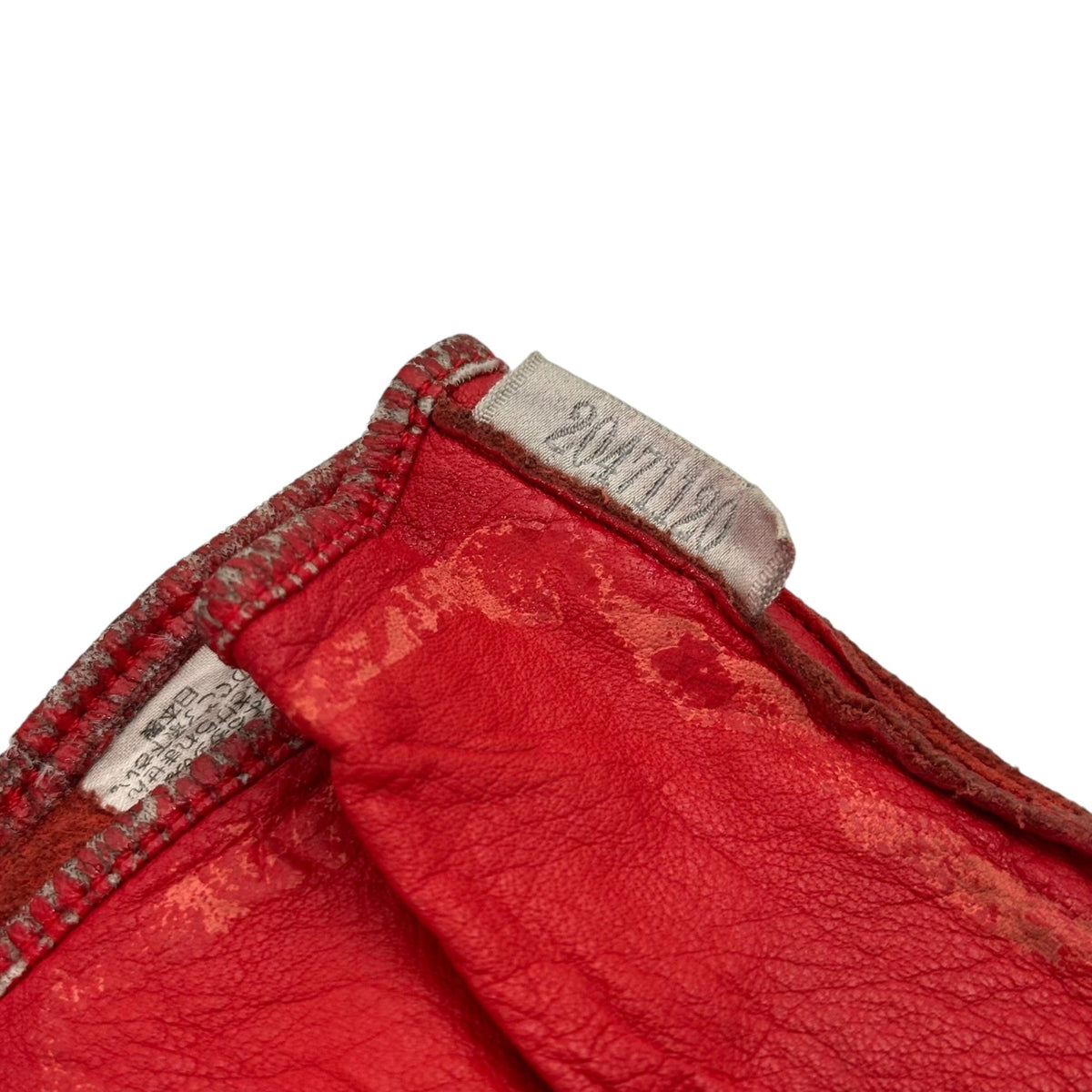 20471120 97SS "IBO" Rubber Coated Leather Gloves Red