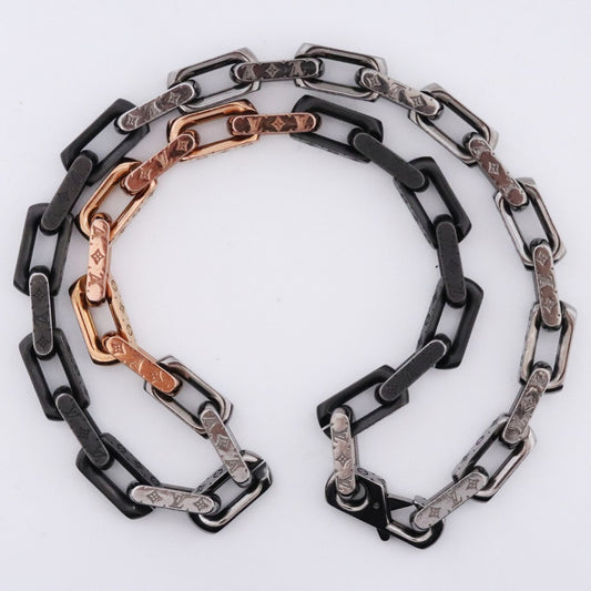 Louis Vuitton Monogram Chain Metal Silver Gold Size F