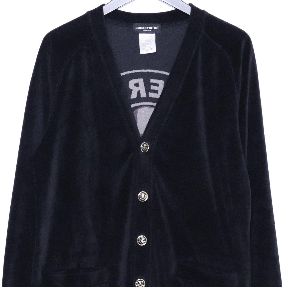 MASTERMIND JAPAN Circle Logo Velour Cardigan Black Size S