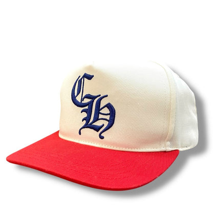 Chrome Hearts CH 5-Panel Baseball Cap White Red Size OS