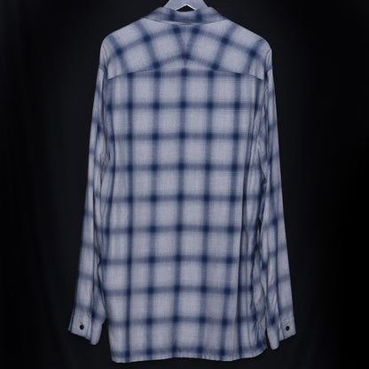ESSAY 25SS Shadow Check Open Collar Shirt Blue Size 2