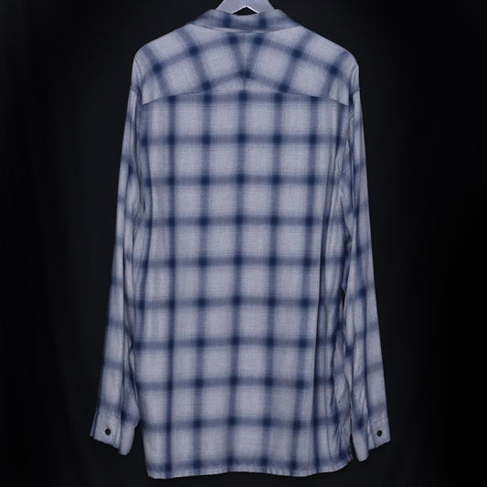 ESSAY 25SS Shadow Check Open Collar Shirt Blue Size 2