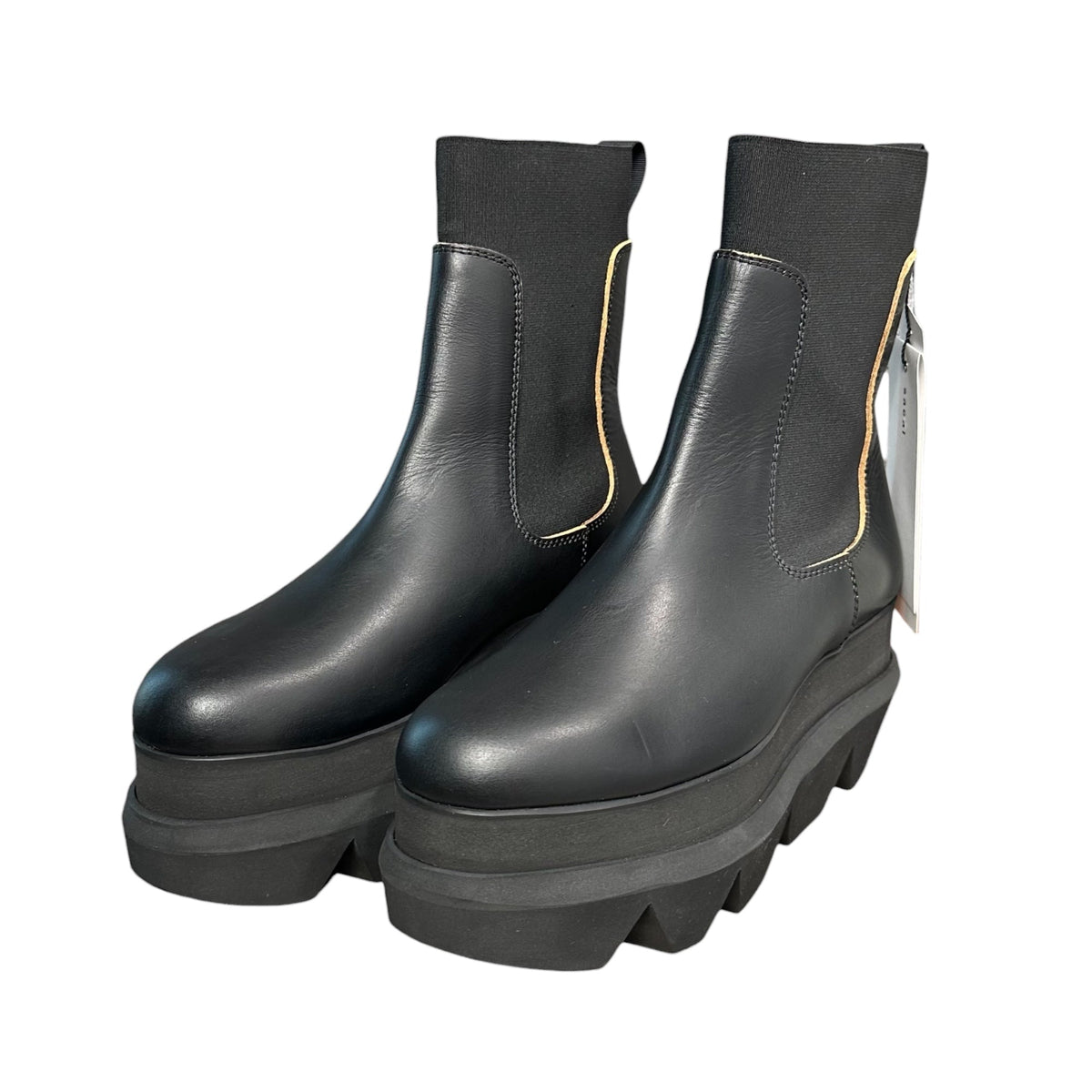 sacai Platform Side Gore Chelsea Boots Black Size EU 39