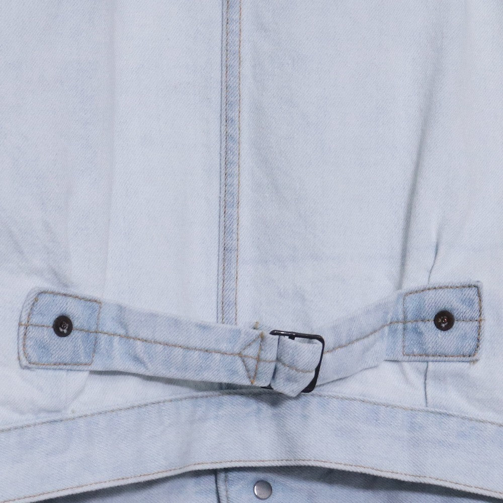 NEW MANUAL #023 LV T-BACK BLEACH Denim Jacket Indigo Free Size