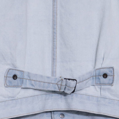 NEW MANUAL #023 LV T-BACK BLEACH Denim Jacket Indigo Free Size