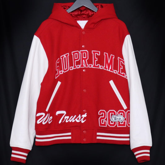 SUPREME 20AW King Hooded Varsity Jacket Red Size M