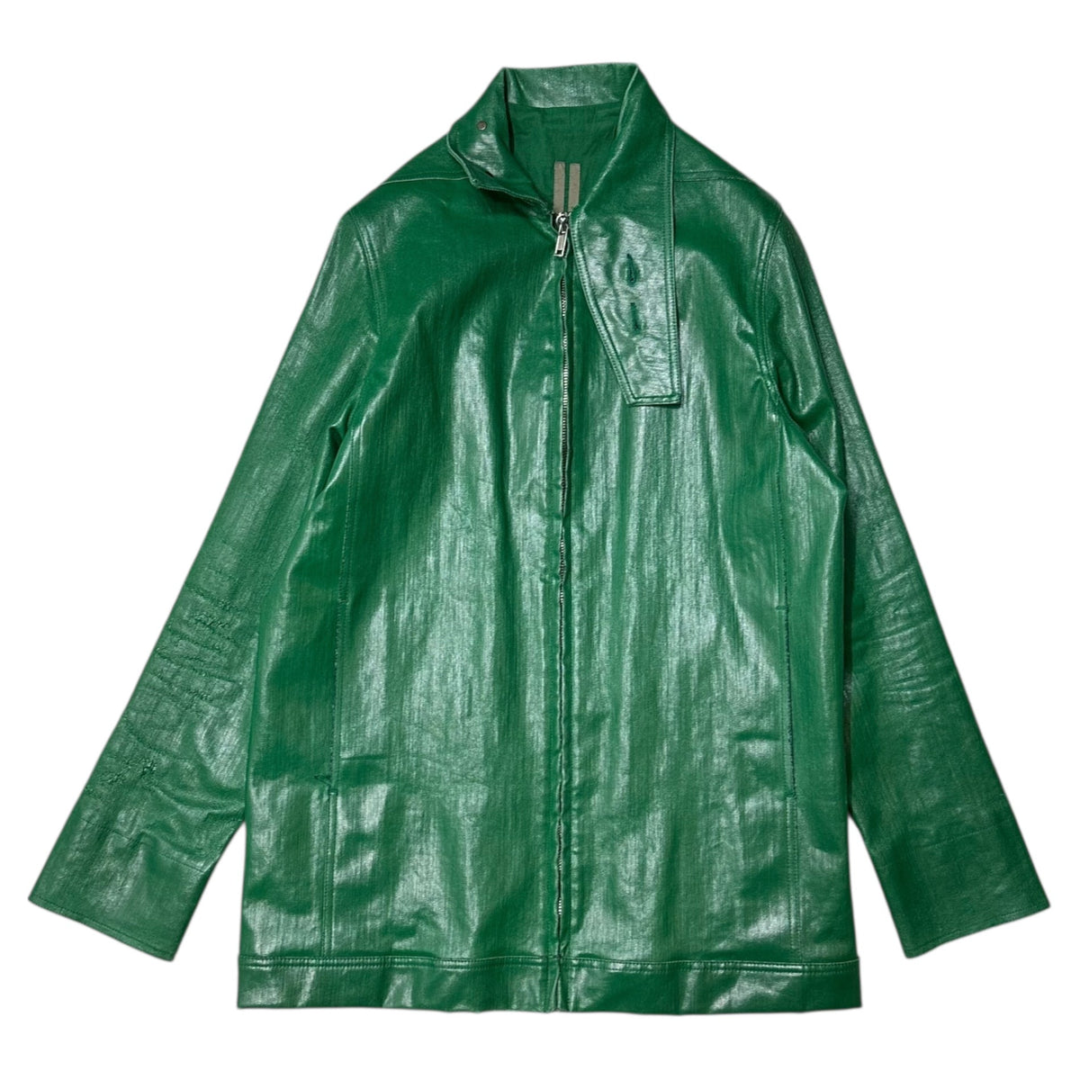 Rick Owens DRKSHDW 18SS Coated Zip Denim Jacket Green Size S