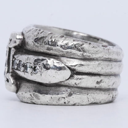 CHROME HEARTS Dagger Pave Diamond Ring Silver Size ONE SIZE
