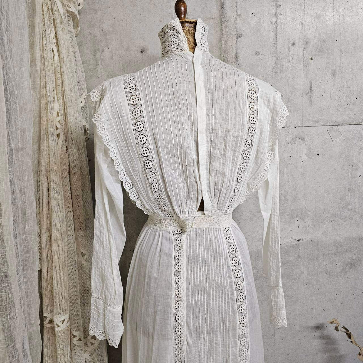 Euro antique Victorian Cotton Dress White