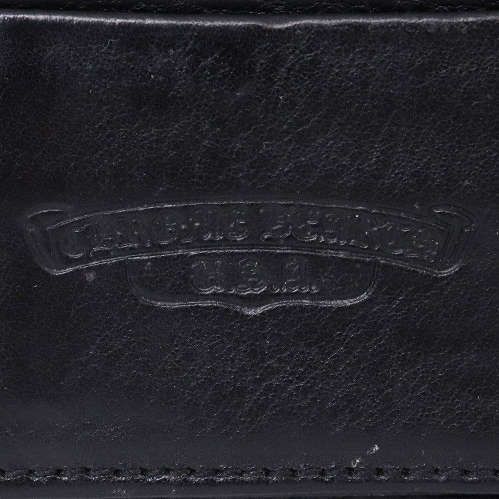 CHROME HEARTS Wave Cross Button Wallet Black Size F