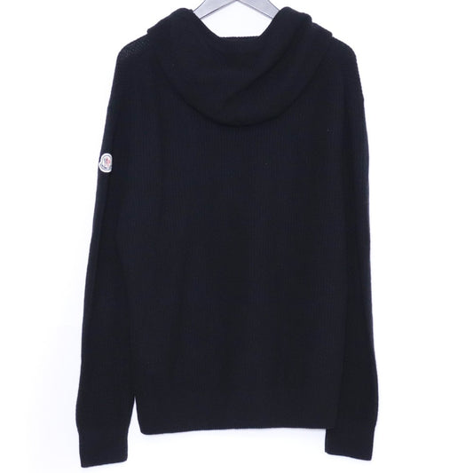 MONCLER 22AW Wool Cashmere Hooded Sweater Black Hoodie Size M