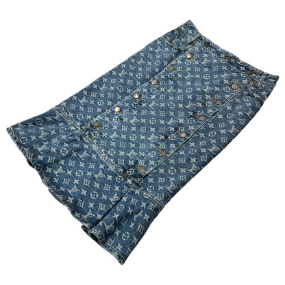 LOUIS VUITTON Monogram Denim Mermaid Skirt Size 36