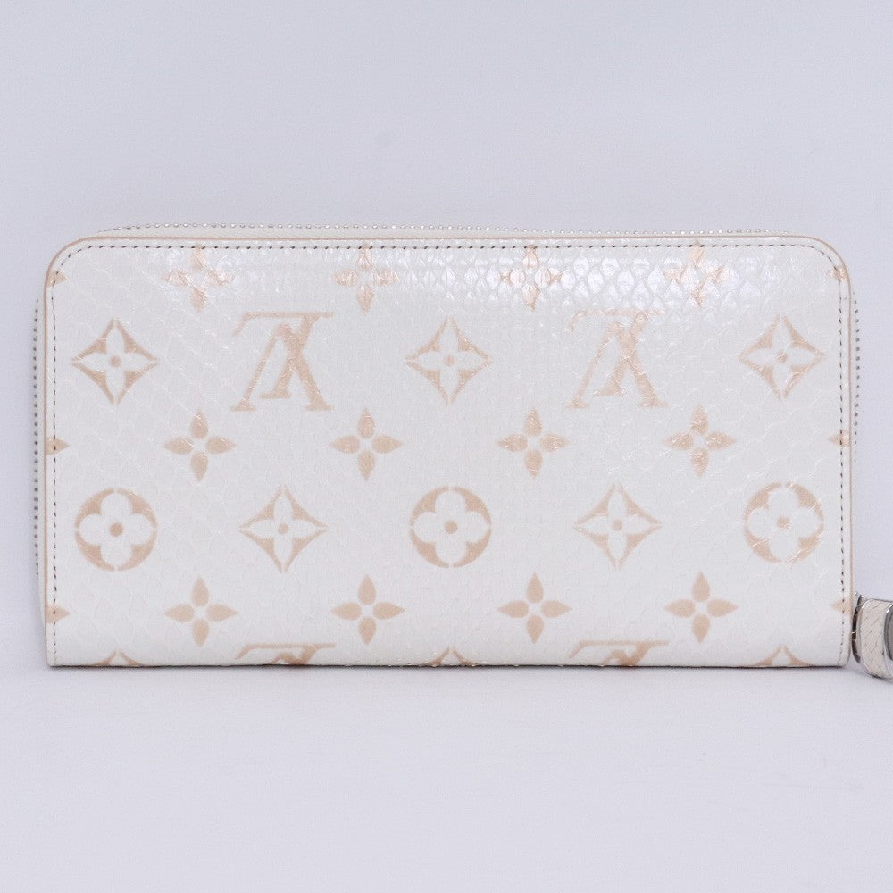 LOUIS VUITTON Monogram Zippy Python Wallet White Size F