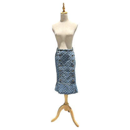 LOUIS VUITTON Monogram Denim Mermaid Skirt Size 36