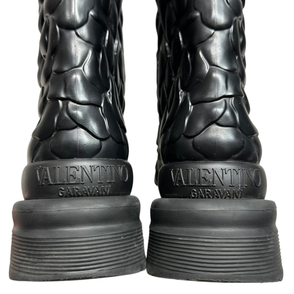VALENTINO Atelier 03 Rose Rubber Platform Rain Boots Size 38