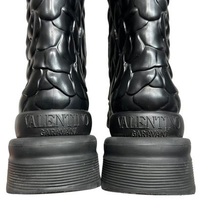 VALENTINO Atelier 03 Rose Rubber Platform Rain Boots Size 38