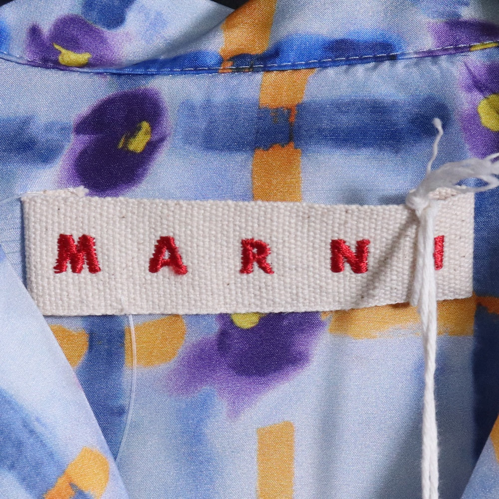 MARNI 24SS Graphic Print Short Sleeve Shirt Blue Size 44