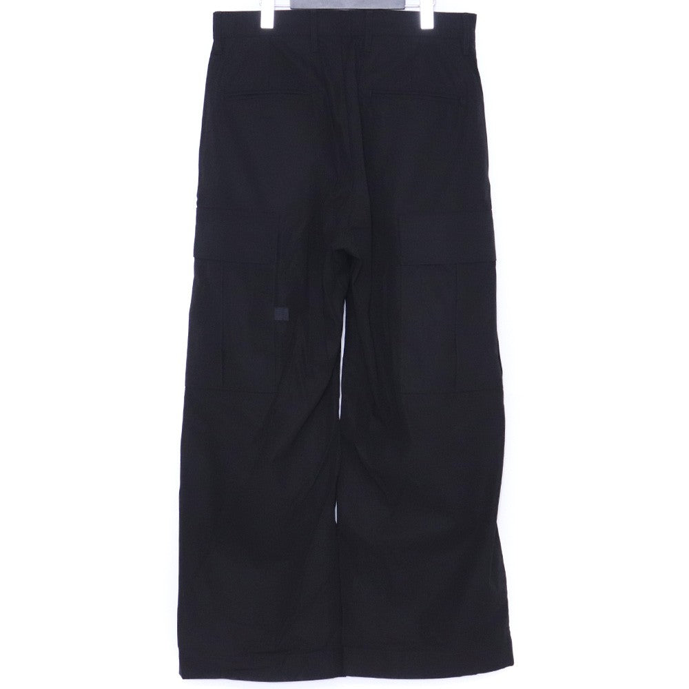 ALMOSTBLACK 25SS Black Woven Wide 6-Pocket Pants Size 2