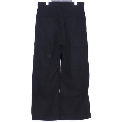 ALMOSTBLACK 25SS Black Woven Wide 6-Pocket Pants Size 2