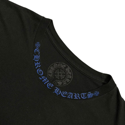 CHROME HEARTS Neck Logo Cotton T-Shirt Black/Blue Size XL