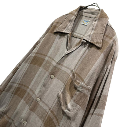 TOWNCRAFT Plus 60s Ombre Check Rayon Collar Shirt Size M