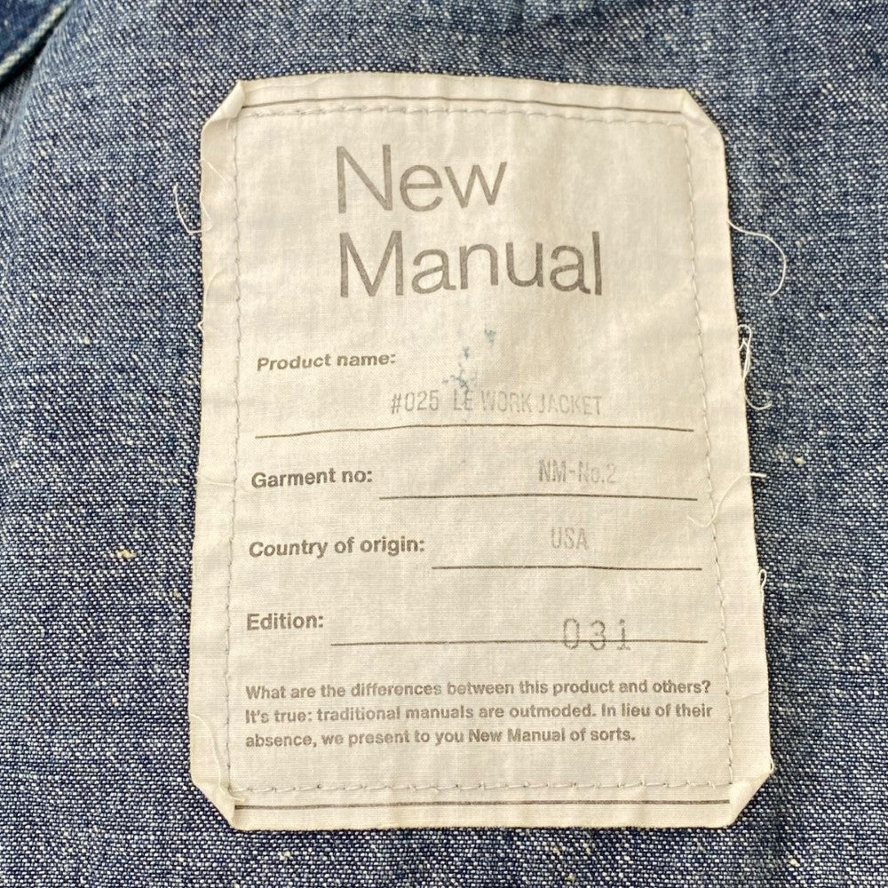 NEW MANUAL #025 LE Work Denim Jacket Indigo Free Size