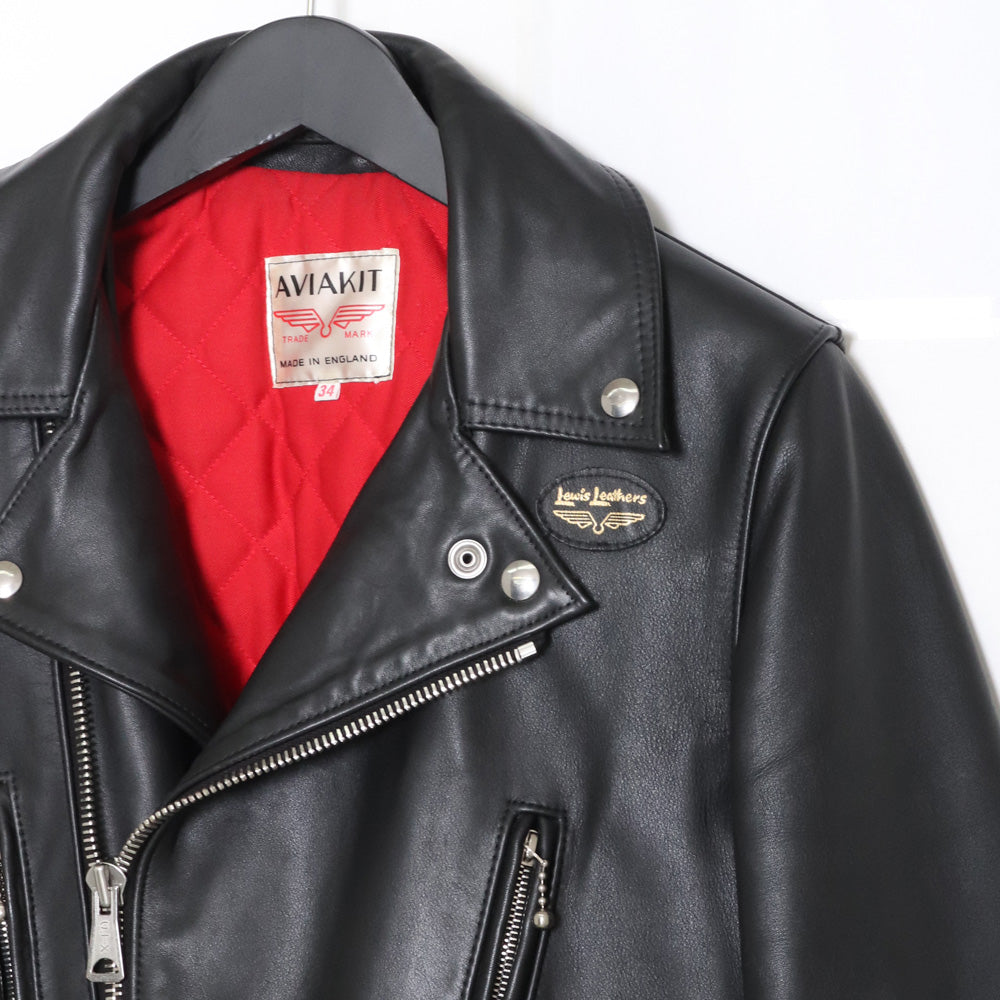 LEWIS LEATHERS Lightning Tight Fit Cow Jacket Black Size 34