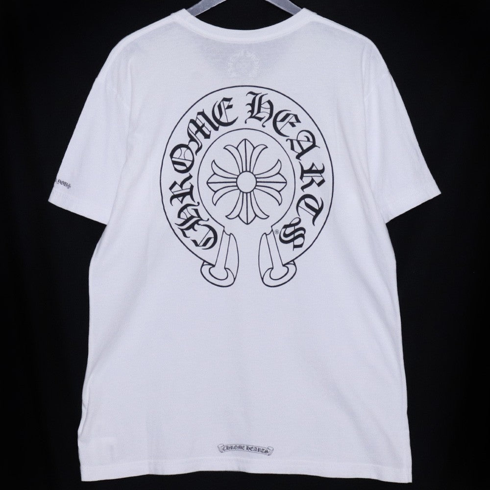 Chrome Hearts Back Horseshoe Print T-Shirt White Size L