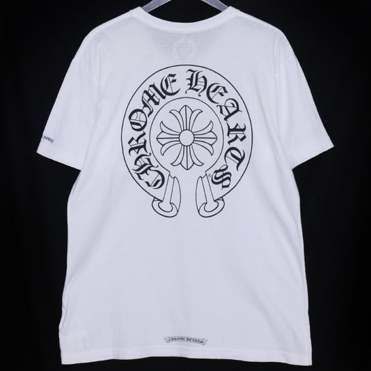 Chrome Hearts Back Horseshoe Print T-Shirt White Size L