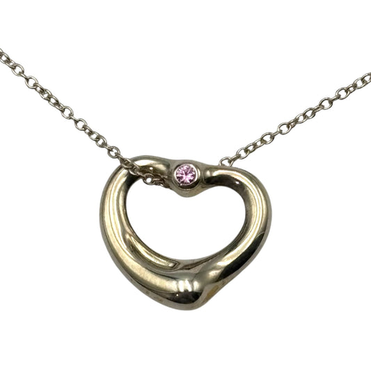TIFFANY & CO. Elsa Peretti Open Heart Necklace Silver